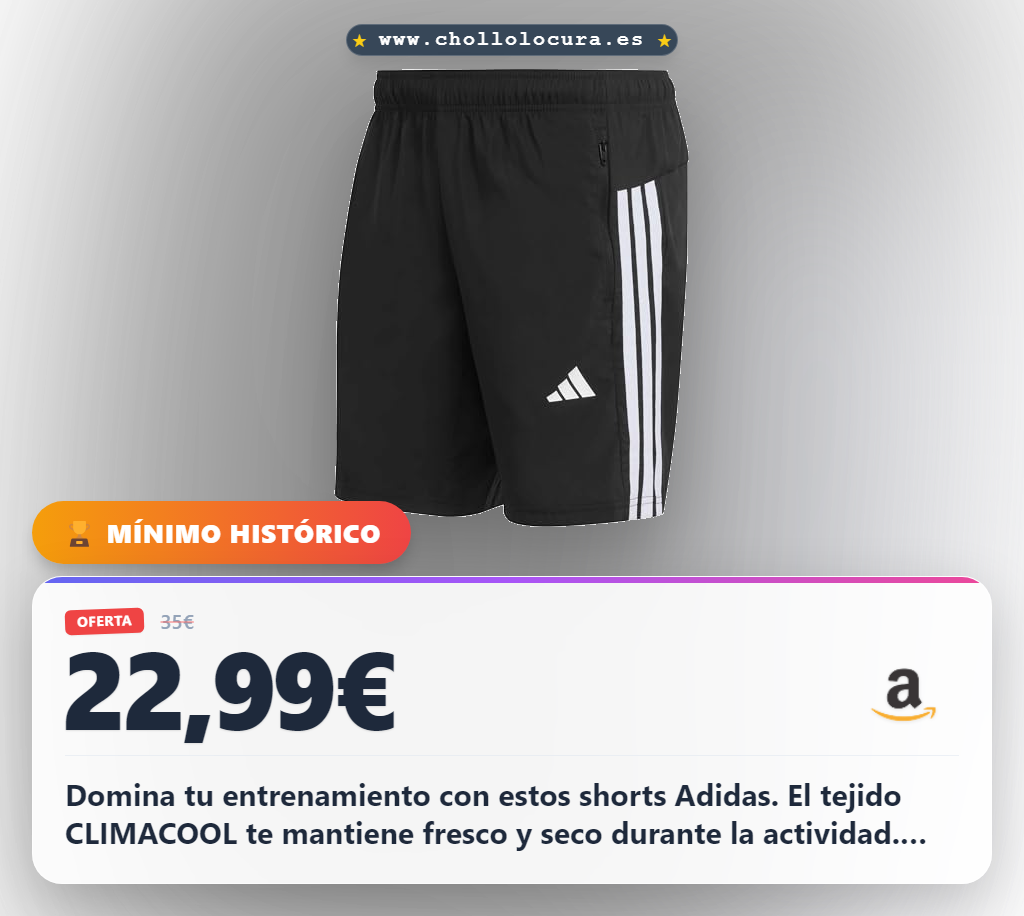 Adquiere shorts Adidas CLIMACOOL para hombre talla 3XL en negro/blanco al mejor precio de chollo