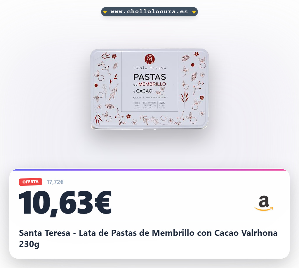 Santa Teresa - Lata de Pastas de Membrillo con Cacao Valrhona 230g