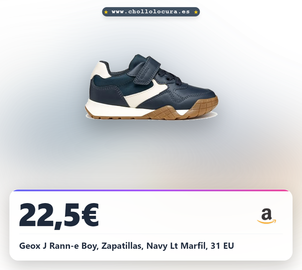 Geox J Rann-e Boy, Zapatillas, Navy Lt Marfil, 31 EU