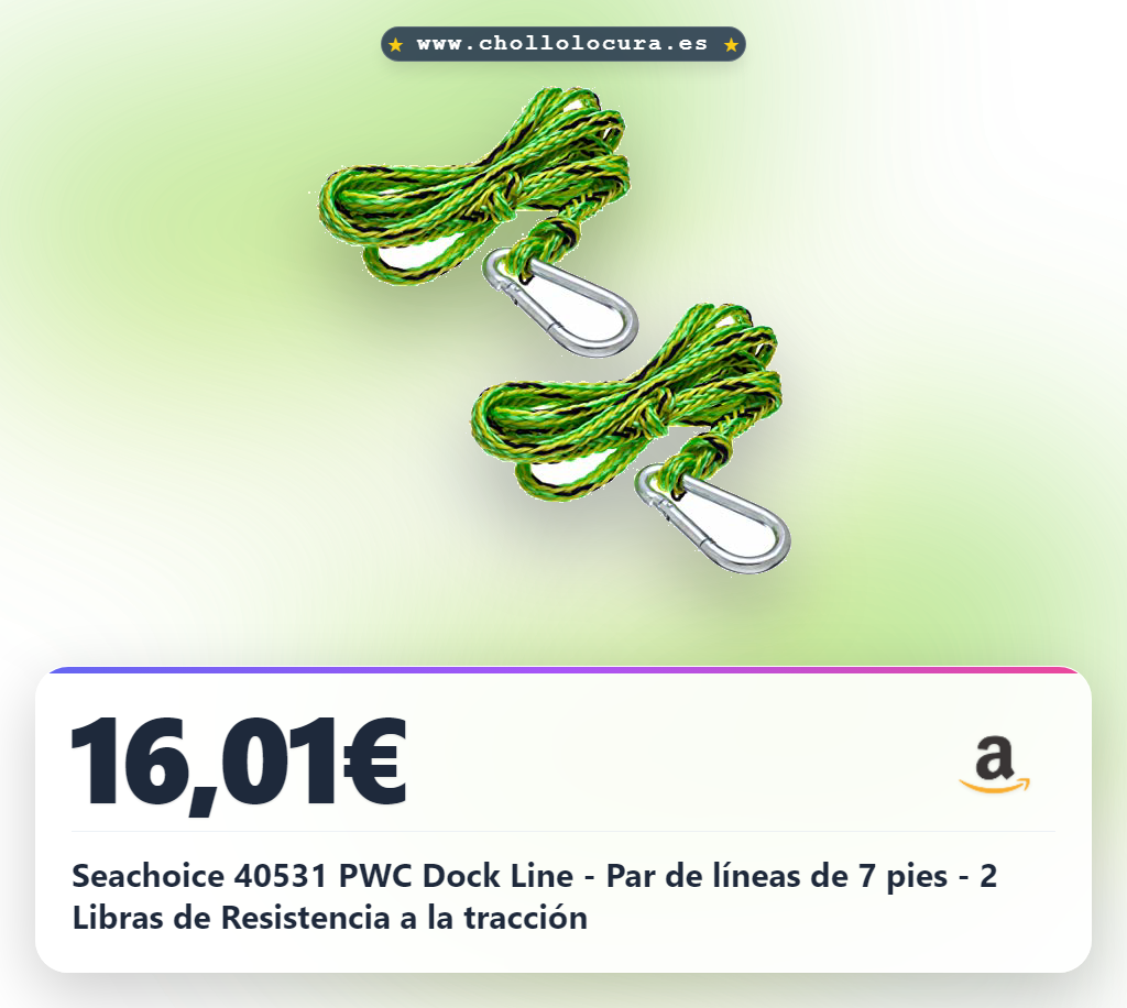 Seachoice 40531 PWC Dock Line - Par de líneas de 7 pies - 2 Libras de Resistencia a la tracción