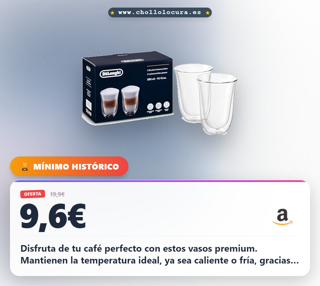 Aprovecha este juego de 2 vasos termo doble vidrio para tu café latte macchiato en oferta histórica