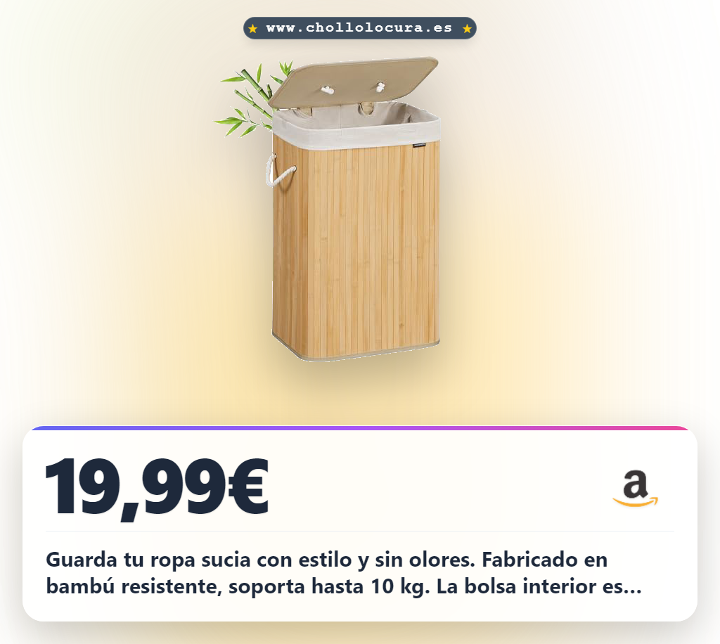 Aprovecha este cesto de ropa sucia de bambú con tapa y bolsa lavable para una lavandería eficiente