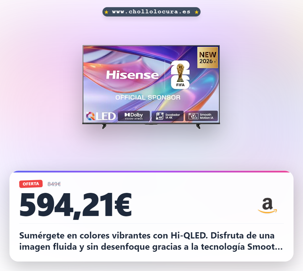 Consigue el televisor Hisense 75 Pulgadas QLED con Dolby Vision y Atmos al mejor precio de oferta