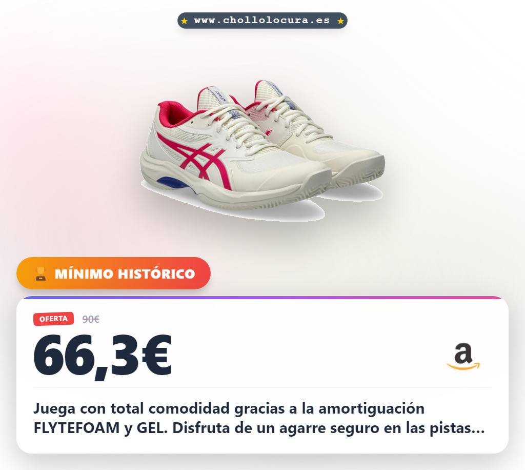 Obtén las zapatillas ASICS Game FF Clay con amortiguación FLYTEFOAM y GEL para pisadas suaves y duraderas
