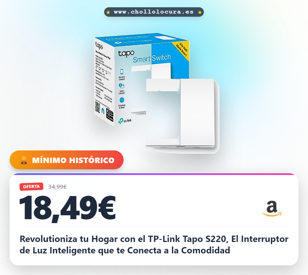 Consigue el TP-Link Tapo S220: Interruptor Inteligente con control por voz y modo ausencia a precio de chollo