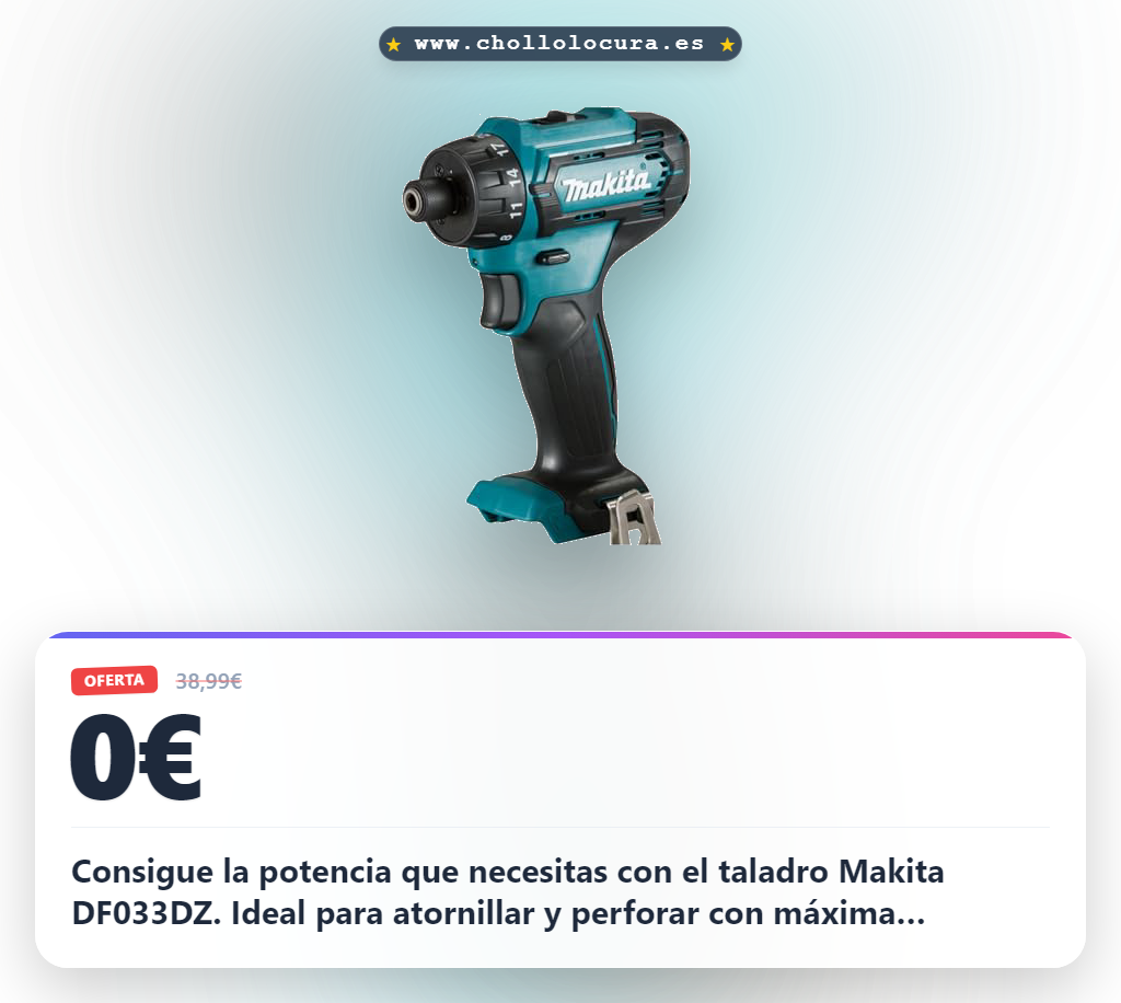 Consigue el taladro Makita DF033DZ 12v cxt 1/4 para atornillar y perforar con máxima precisión.
