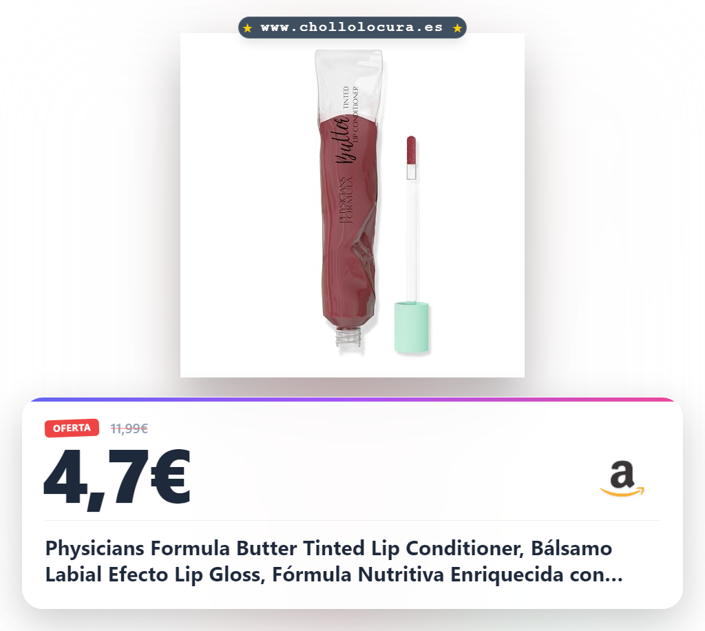 Physicians Formula Butter Tinted Lip Conditioner, Bálsamo Labial Efecto Lip Gloss, Fórmula Nutritiva Enriquecida con Mezcla de Mantecas de la Amazonia, Beach Bronze
