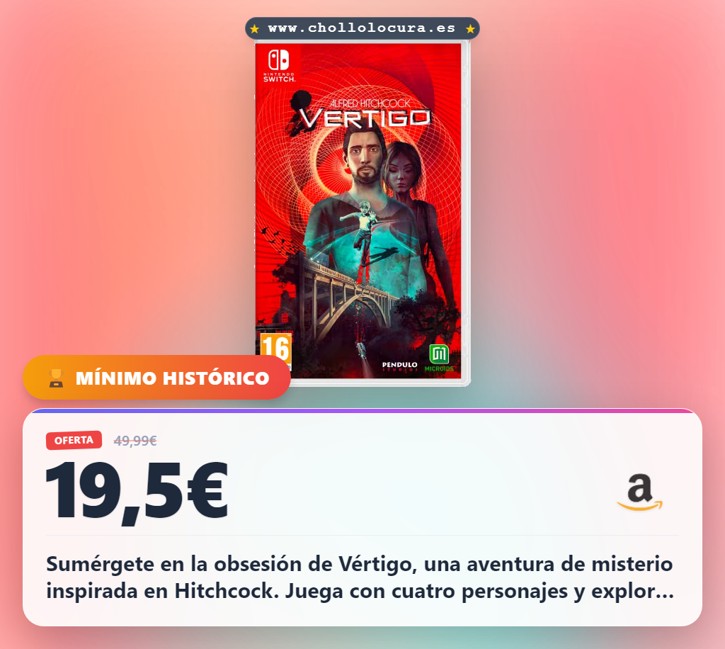 Disfruta la experiencia narrativa de Vertigo en Nintendo Switch: intriga, múltiples líneas temporales y cuatro personajes jugables.