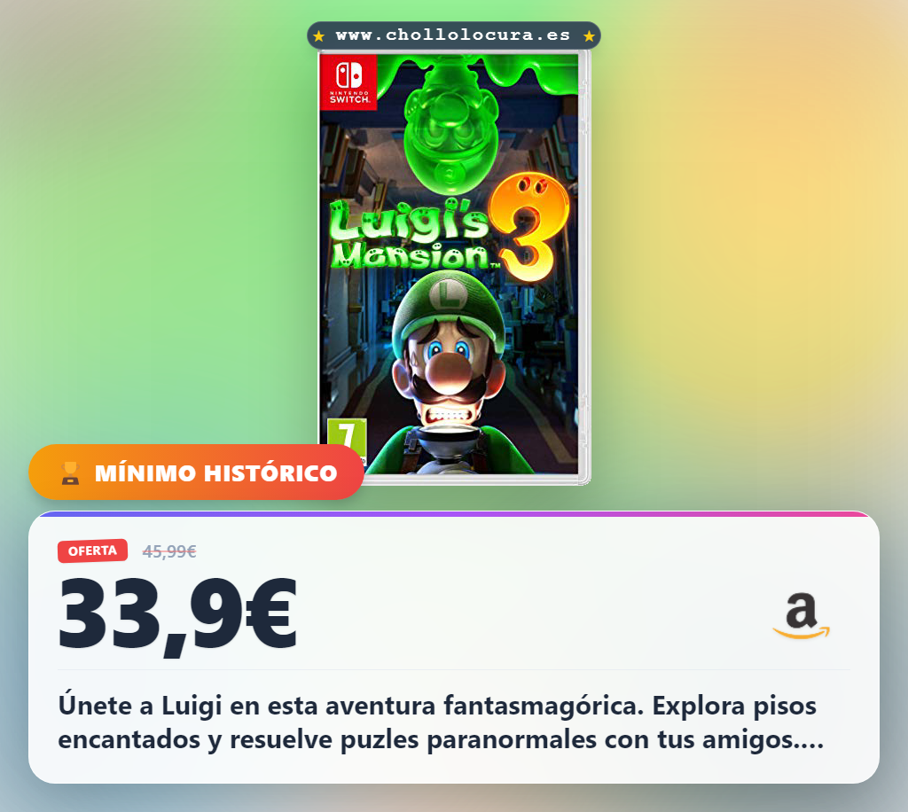 Aprovecha Luigi's Mansion 3 en Nintendo Switch: la aventura fantasmagórica y cooperativa al mejor precio