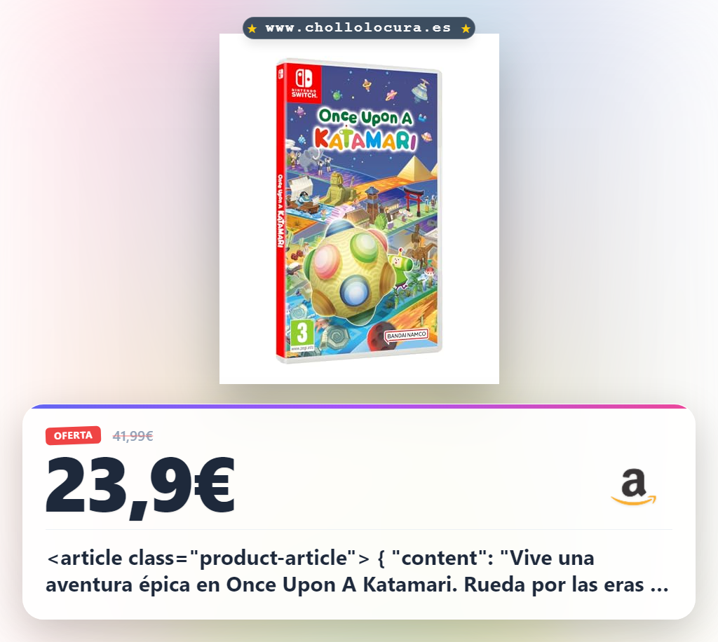 Aprovecha la aventura épica Once Upon A Katamari para Nintendo Switch y rueda por las eras