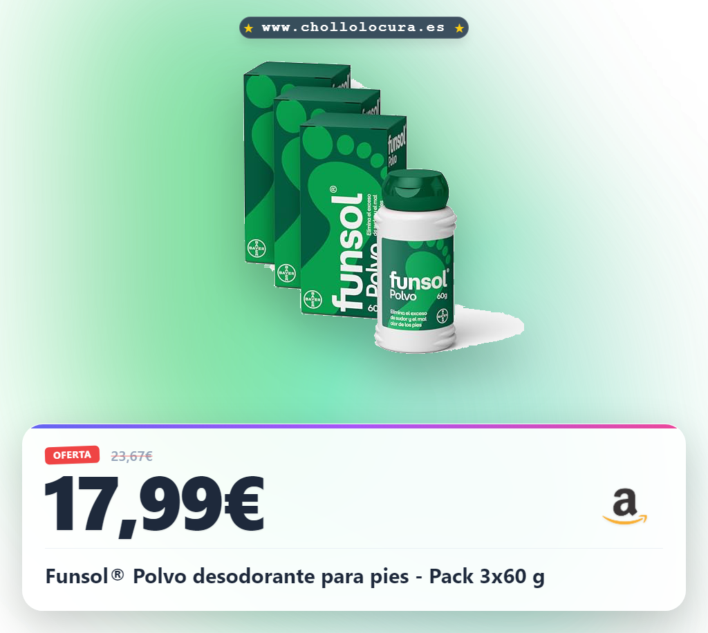 Funsol® Polvo desodorante para pies - Pack 3x60 g