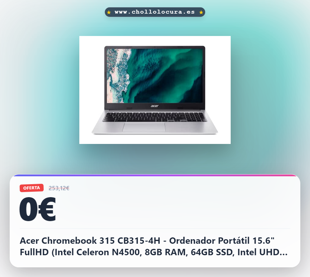 Acer Chromebook 315 CB315-4H - Ordenador Portátil 15.6" FullHD (Intel Celeron N4500, 8GB RAM, 64GB SSD, Intel UHD Graphics, Chrome OS) Plata - Teclado QWERTY Español