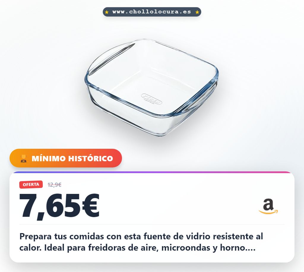 Aprovecha la fuente rectangular de vidrio PYREX PREPWARE 1,1L resistente al calor y apta para horno y microondas