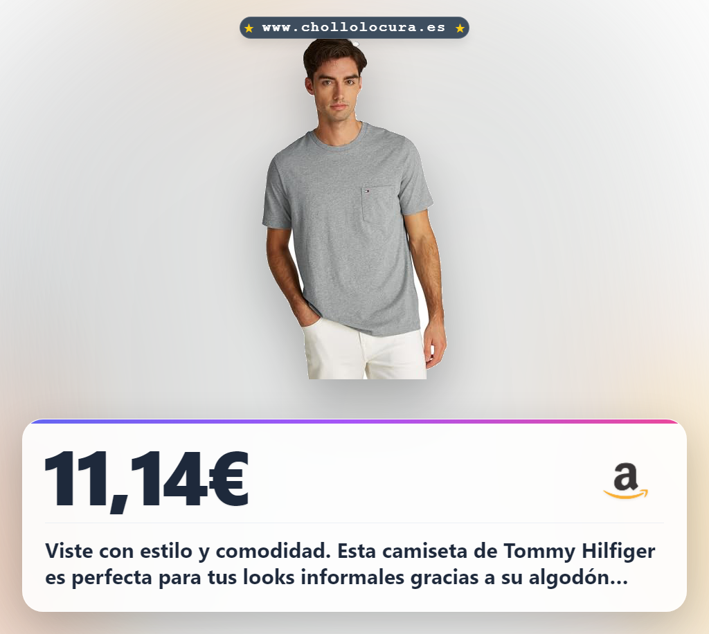 Aprovecha la camiseta Tommy Hilfiger Essential de manga corta gris heather. Ajuste regular y algodón premium en oferta