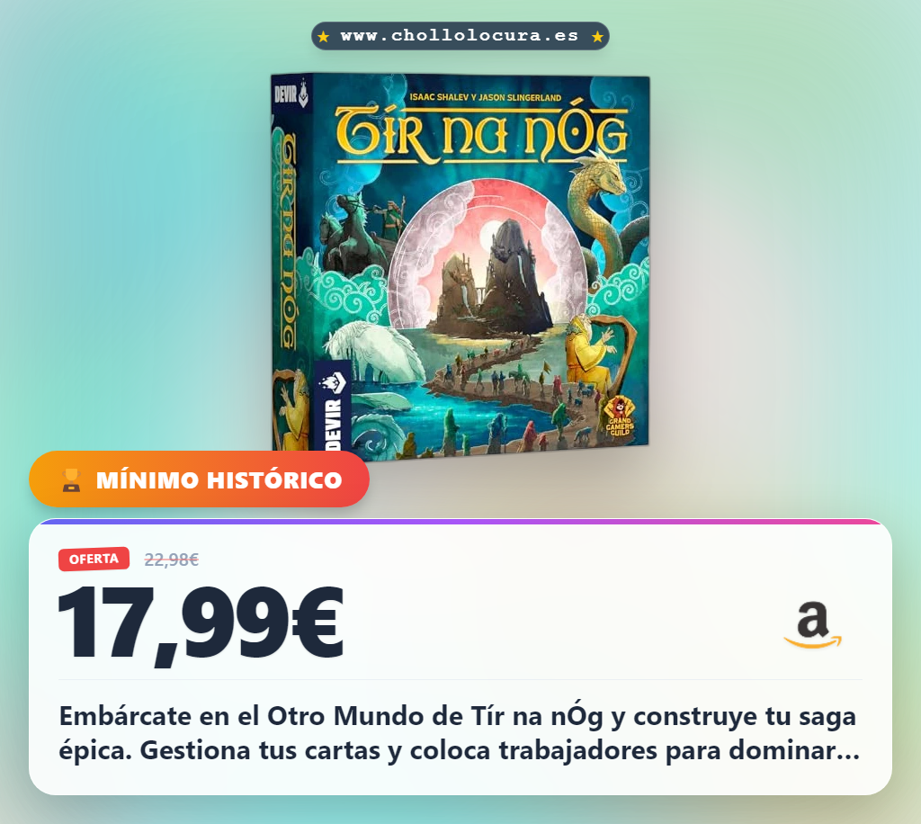 Aprovecha este juego de mesa estratégico Tír na nÓg con mitología celta para 5 jugadores en oferta