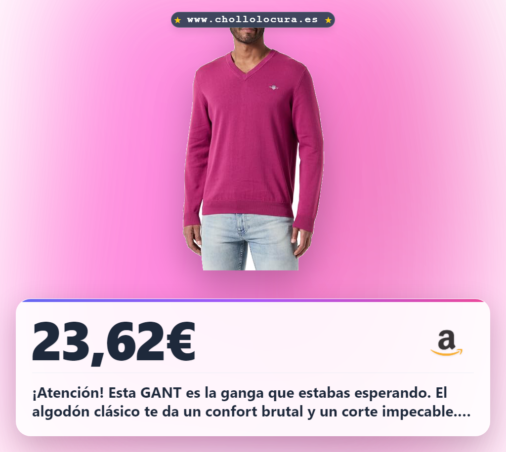 ¡Atención! Esta GANT es la ganga que estabas esperando. El algodón clásico te da un confort brutal y un corte impecable. No dejes pasar esta oferta. Consigue el tuyo ahora a un precio increíble.