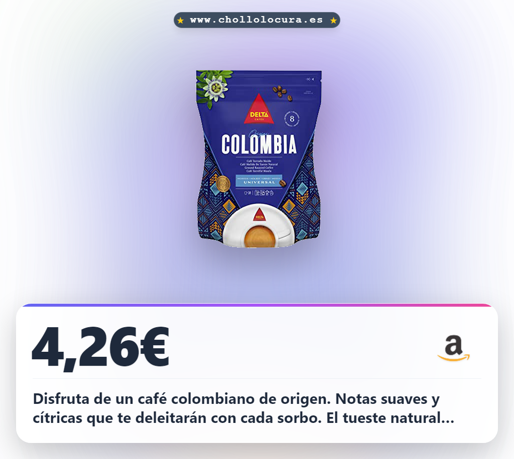 Aprovecha el café molido Origen Colombia de tueste natural con notas cítricas al mejor precio