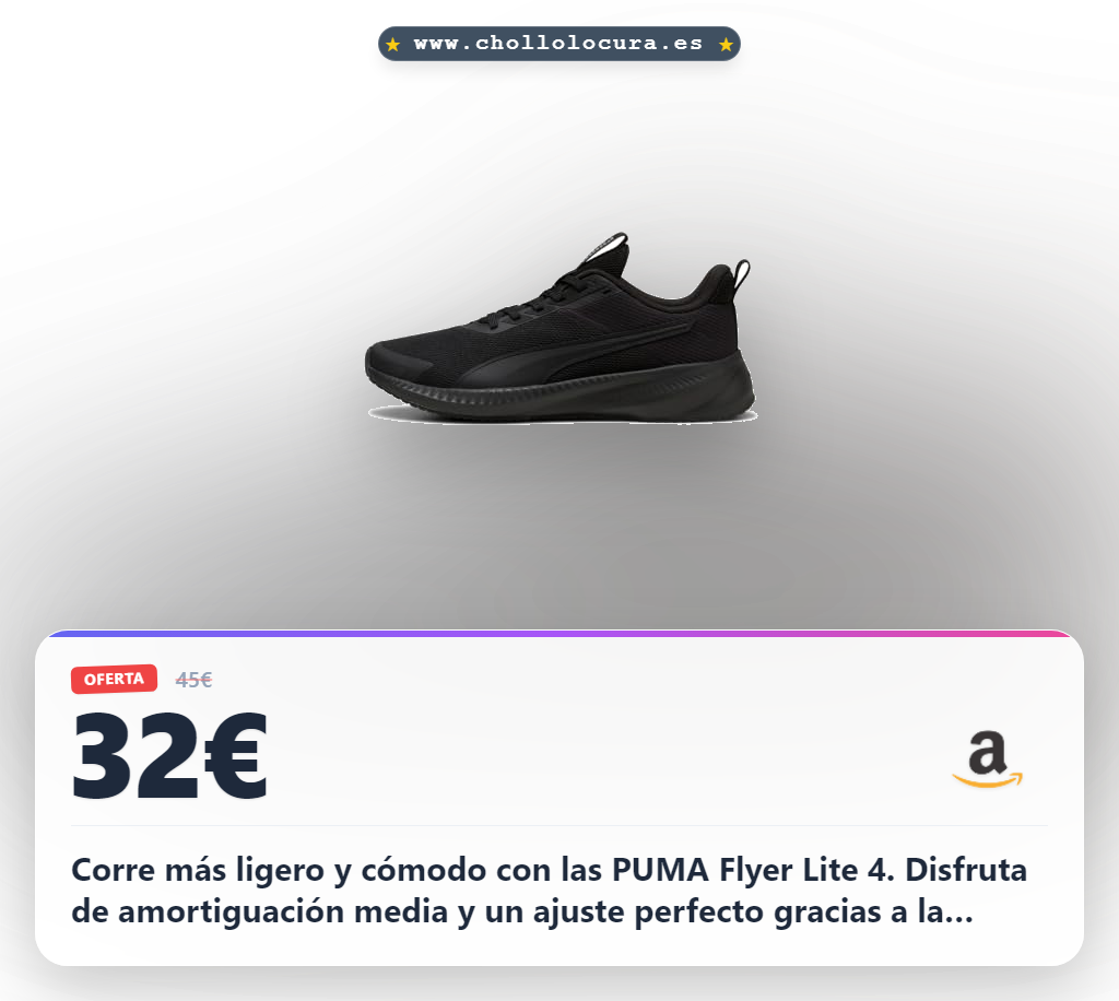Descubre PUMA Zapatillas de Running Flyer Lite 4 Black Talla 44 a precio de chollo