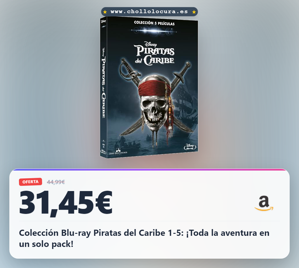 Colección Blu-ray Piratas del Caribe 1-5: ¡Toda la aventura en un solo pack!