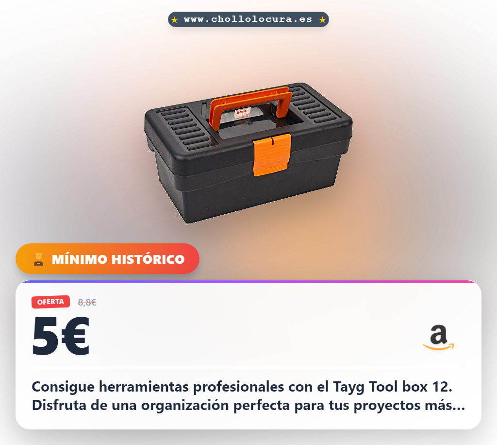 Aprovecha el Tayg Tool box 12 con herramientas profesionales en oferta a precio de chollo para tus proyectos hoy mismo.