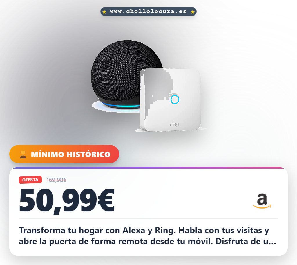 Consigue Echo Dot 5ta gen y Ring Intercom Amazon para tu hogar inteligente al mejor precio