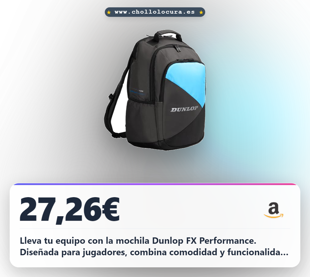 Obtén la mochila Dunlop FX Performance Black/Cyan/Gun Metal para jugadores con máxima comodidad y estilo en oferta