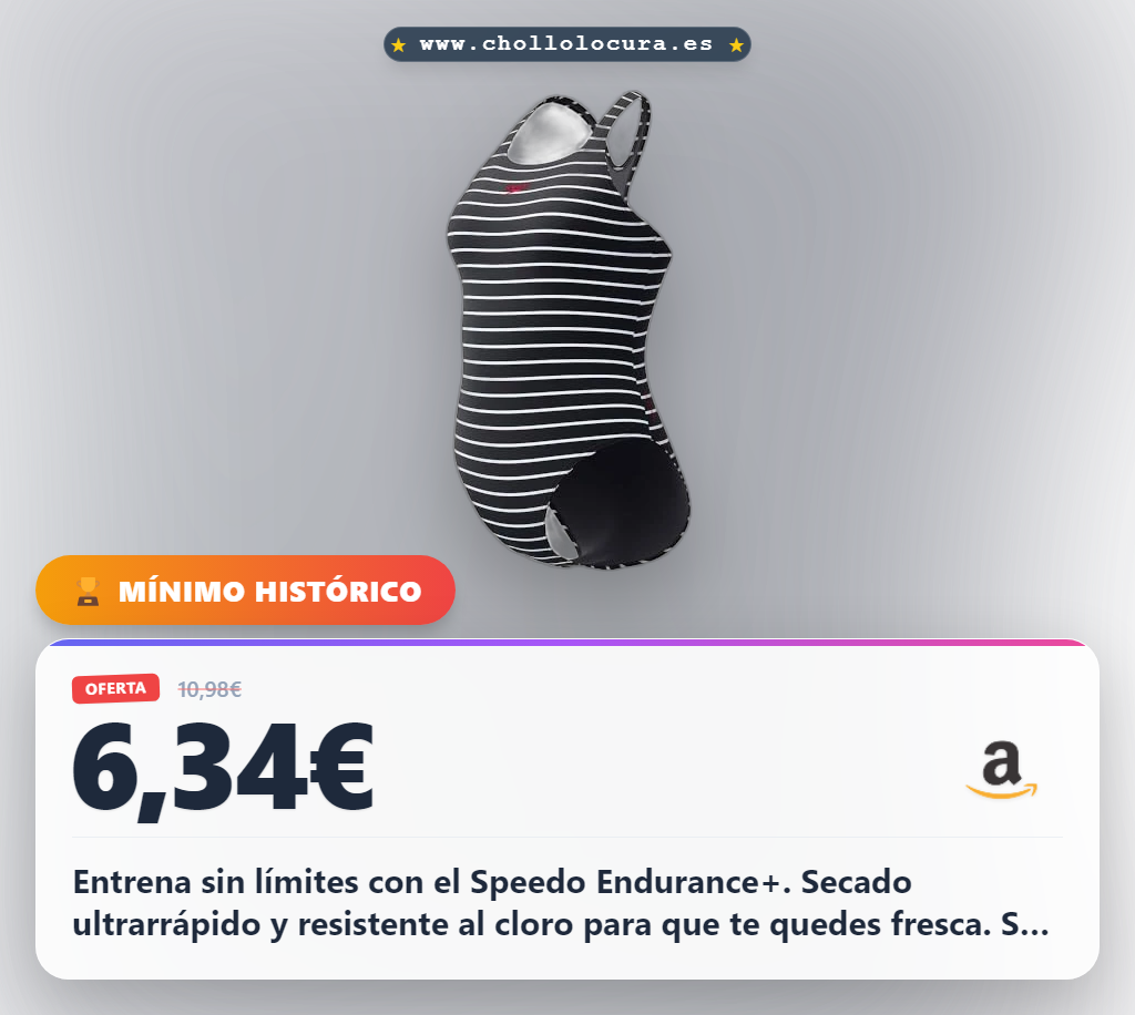 Aprovecha el bañador Speedo Mujer Endurance+ Medalist en oferta: secado rápido, resistente al cloro y flexible
