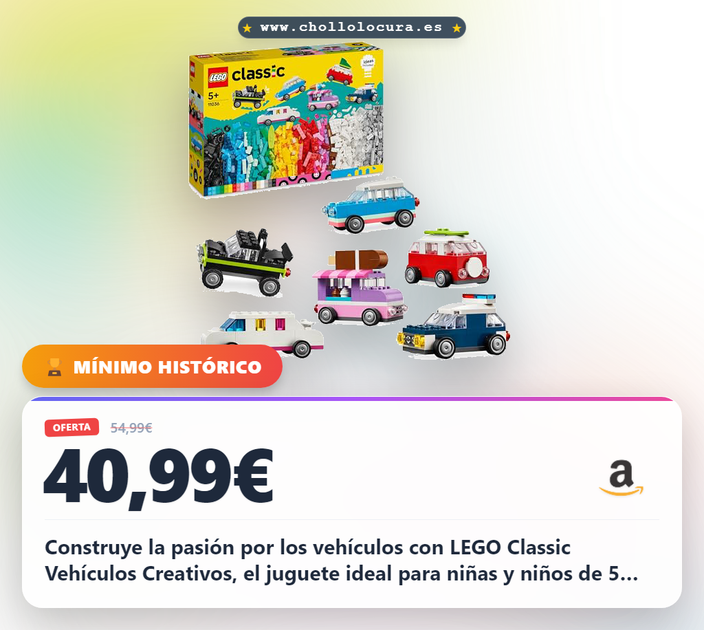 Consigue la pasión por los vehículos con LEGO Classic Vehículos Creativos para niños y niñas de 5 años