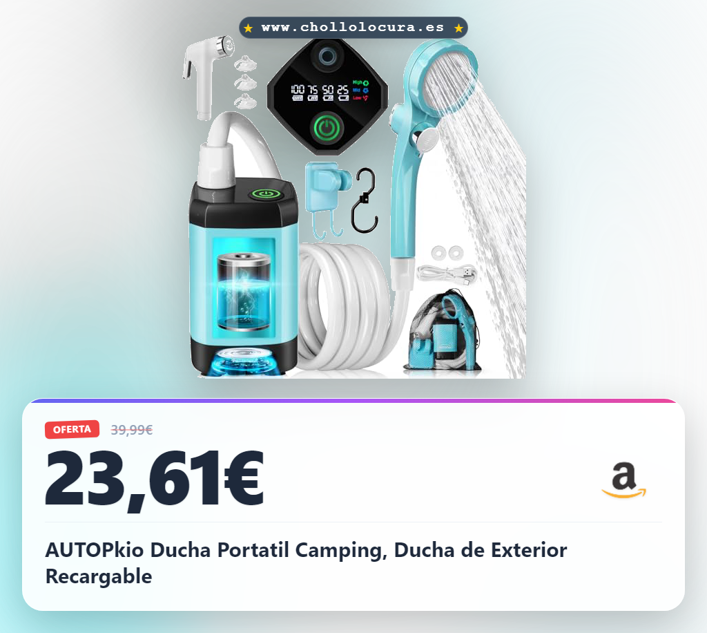 AUTOPkio Ducha Portatil Camping, Ducha de Exterior Recargable