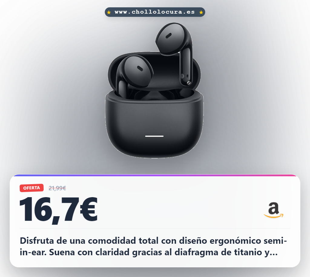 Consigue los auriculares XIAOMI REDMI Buds 8 Active con driver de titanio y 37h de batería al mejor precio