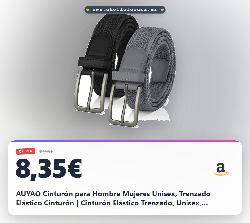 AUYAO Cinturón para Hombre Mujeres Unisex, Trenzado Elástico Cinturón | Cinturón Elástico Trenzado, Unisex, Cómodo, Duradero, Ajustable, Para Hombre y Mujer, Uso Diario, Casual y Formal