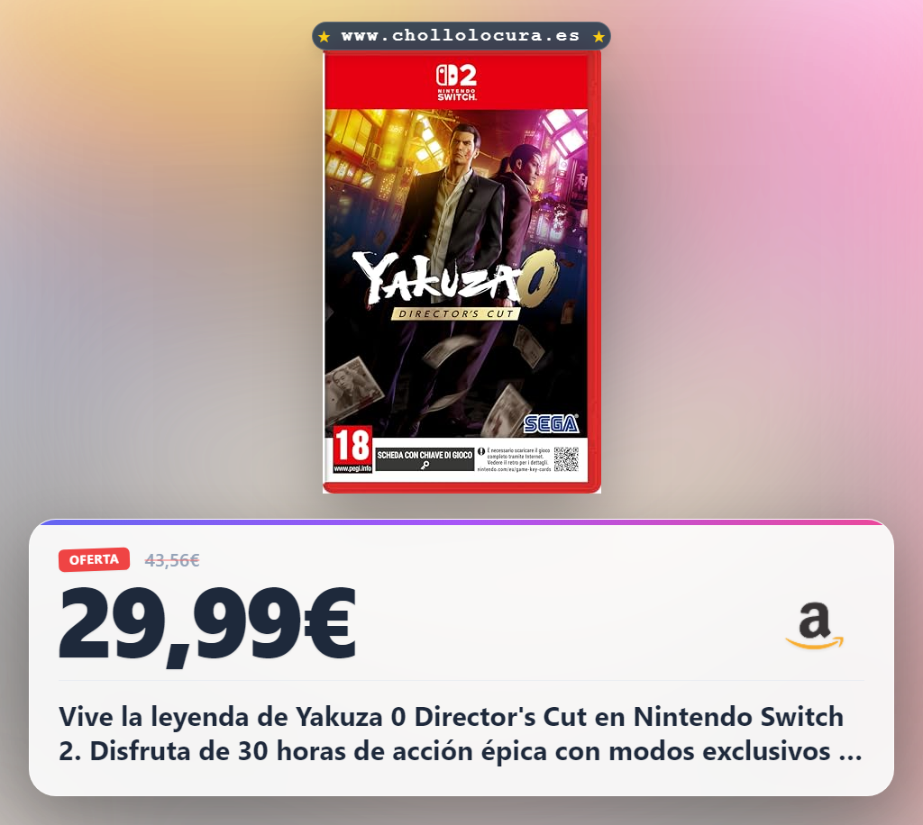 Disfruta de Yakuza 0 Director's Cut para Nintendo Switch 2 con modos exclusivos y combate épico al mejor precio