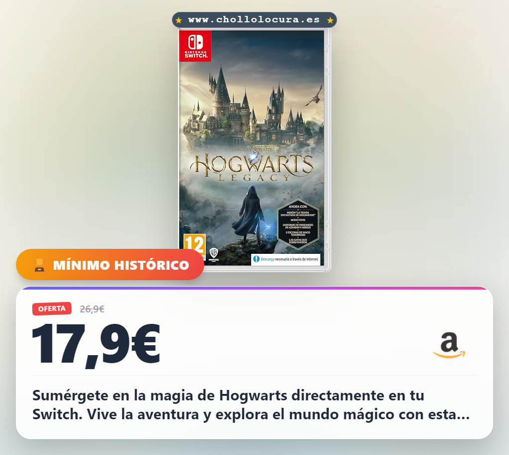 Aprovecha Hogwarts Legacy para Switch y disfruta la magia de Hogwarts en oferta histórica