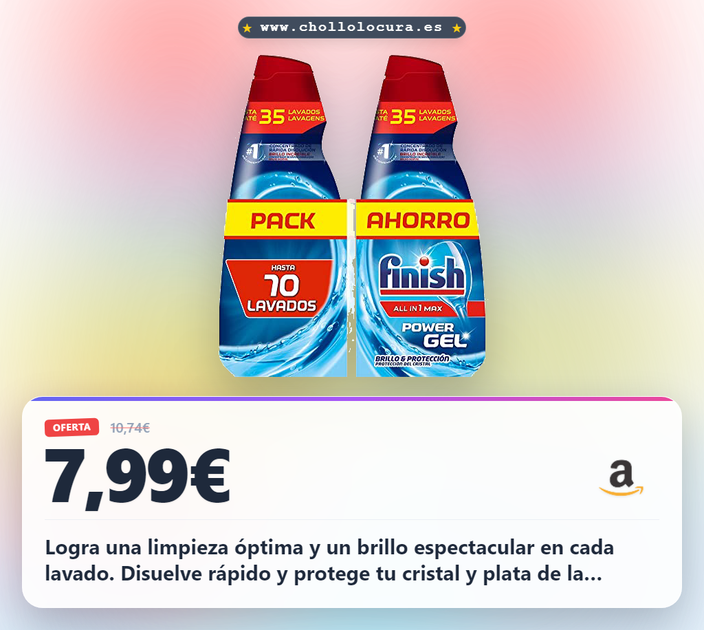 Aprovecha el Finish Gel para lavavajillas y protege cristal y plata con brillo al mejor precio