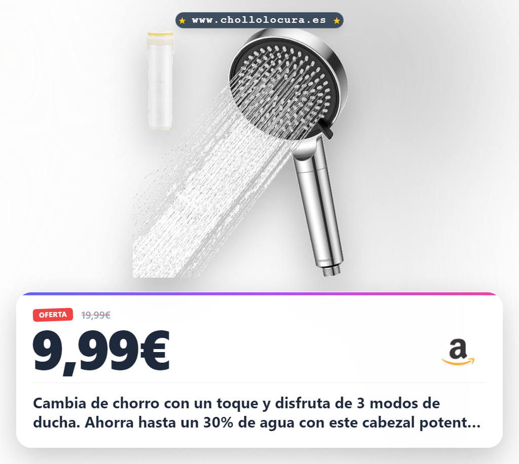 Aprovecha la alcachofa de ducha con 3 modos de chorro y filtro de 5 etapas para un gran ahorro de agua.
