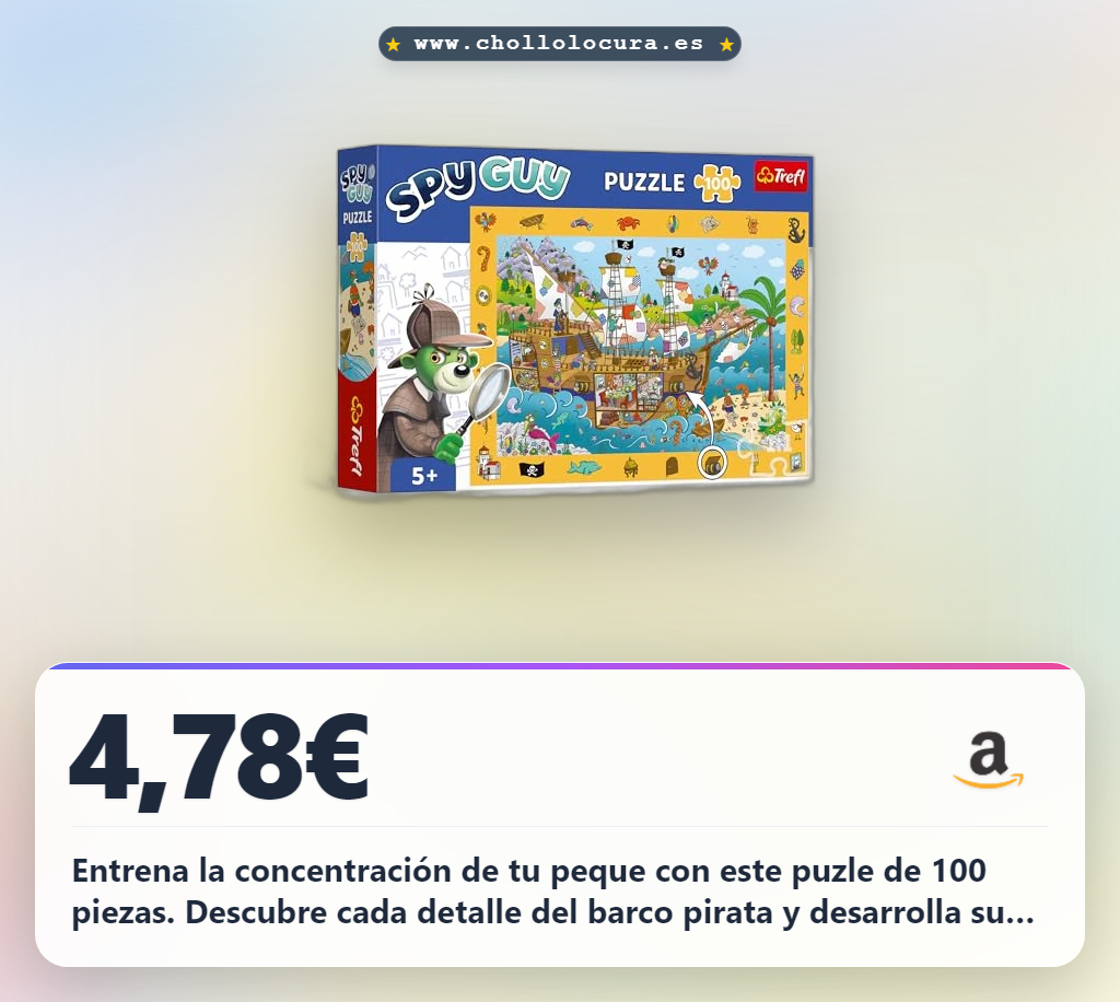 Obtén el puzle de observación Trefl Barco Pirata Spy Guy 100 piezas en oferta histórica
