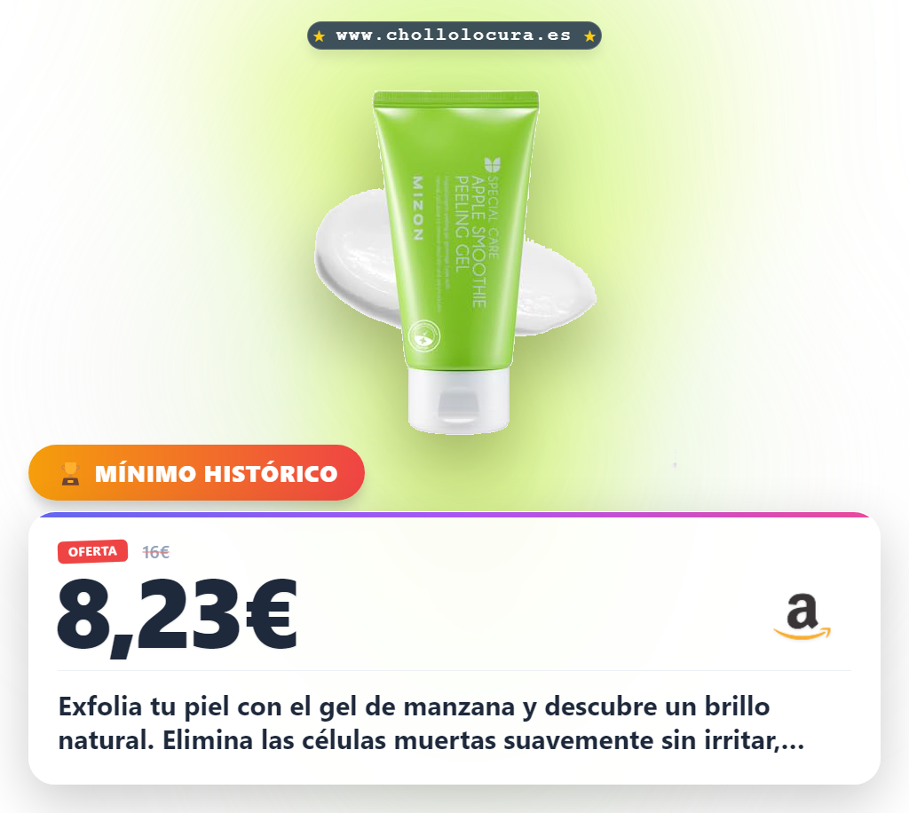 Consigue el gel exfoliante Mizon de manzana para una piel lisa y luminosa al mejor precio en oferta