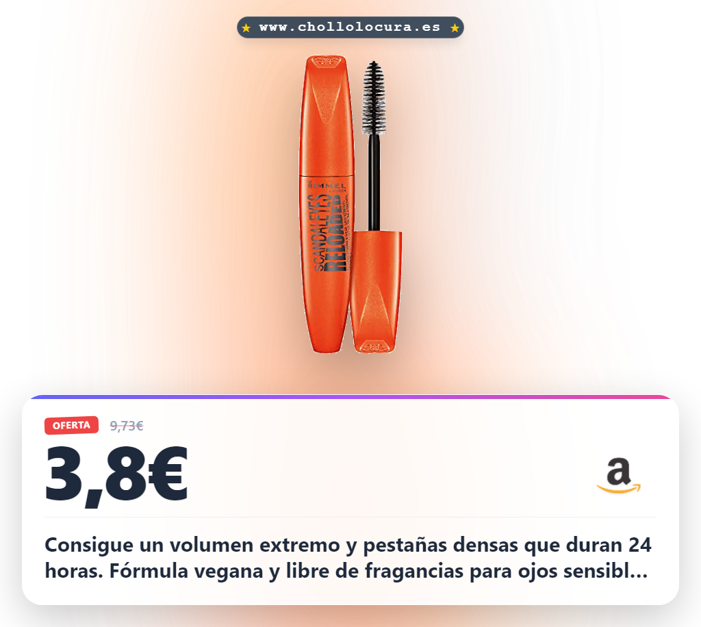 Aprovecha la máscara de pestañas Rimmel London Scandaleyes Reloaded para un volumen extremo y duración 24 horas