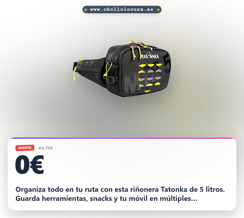 Aprovecha esta riñonera Tatonka MTB de 5 litros con compartimentos para herramientas y botellas al mejor precio