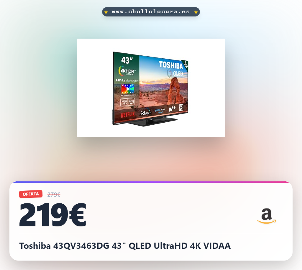Toshiba 43QV3463DG 43" QLED UltraHD 4K VIDAA