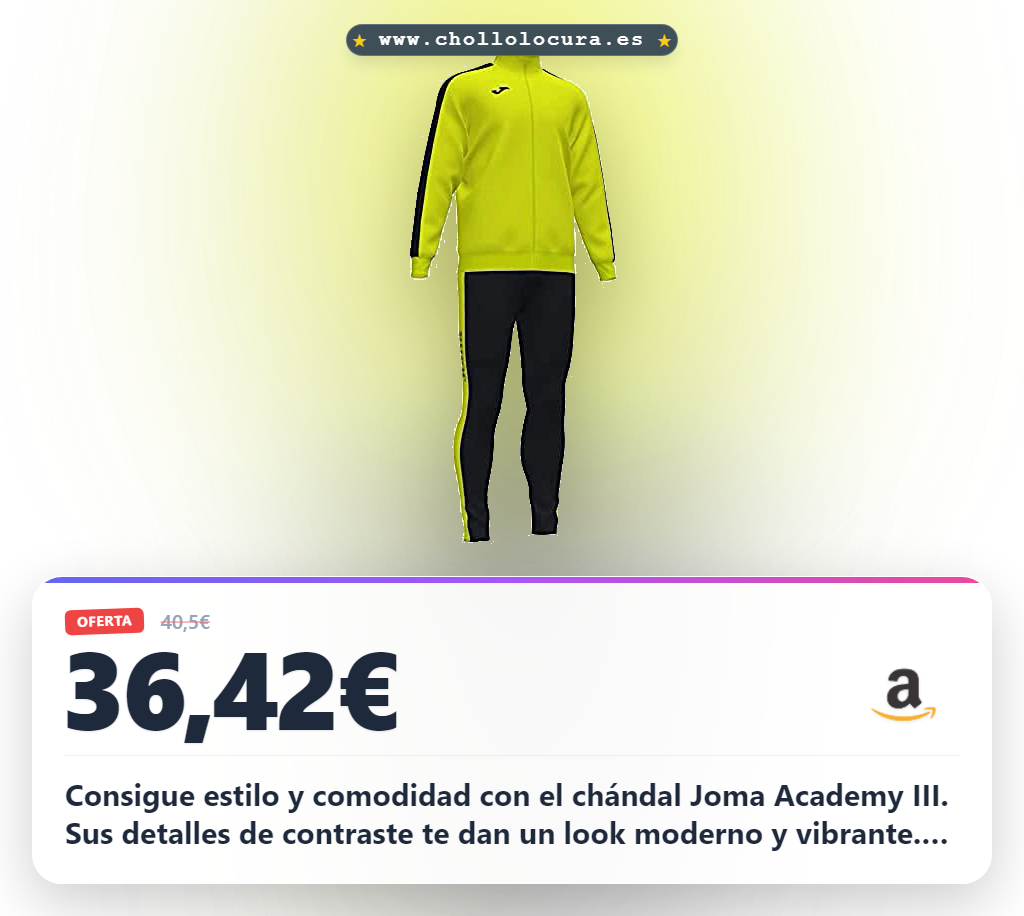 Aprovecha el Chándal Joma Academy III Hombre Amarillo Fluor con diseño y máxima comodidad