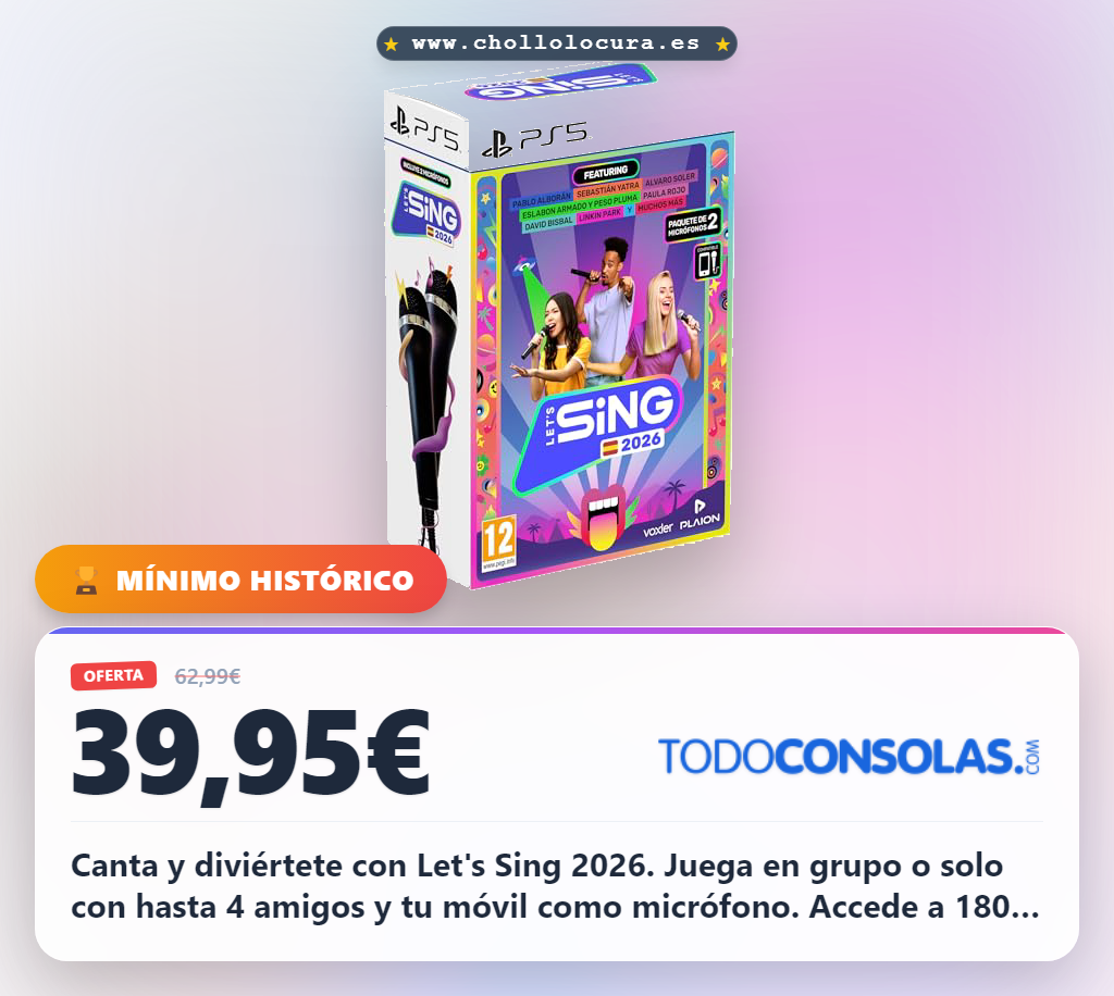 Aprovecha Let's Sing 2026: Canta con 180 canciones gratis y juega en grupo con tu móvil al mejor precio