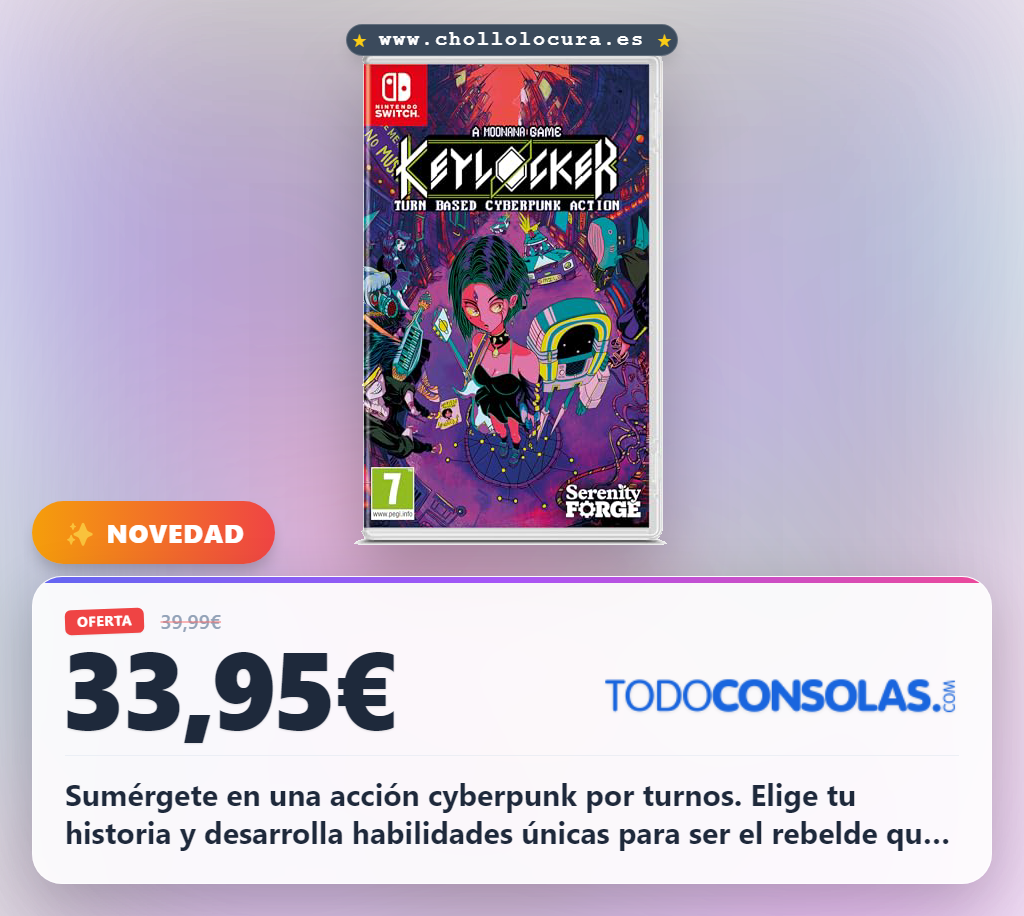 Aprovecha Keylocker Cyberpunk Action para Nintendo Switch con juego físico y actualizaciones