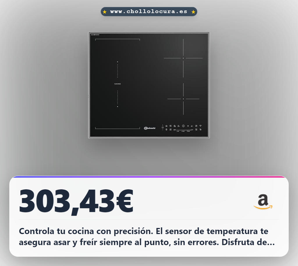 Aprovecha la placa de inducción Bauknecht BS 1160P con CleanProtect y SafeCook a precio de chollo