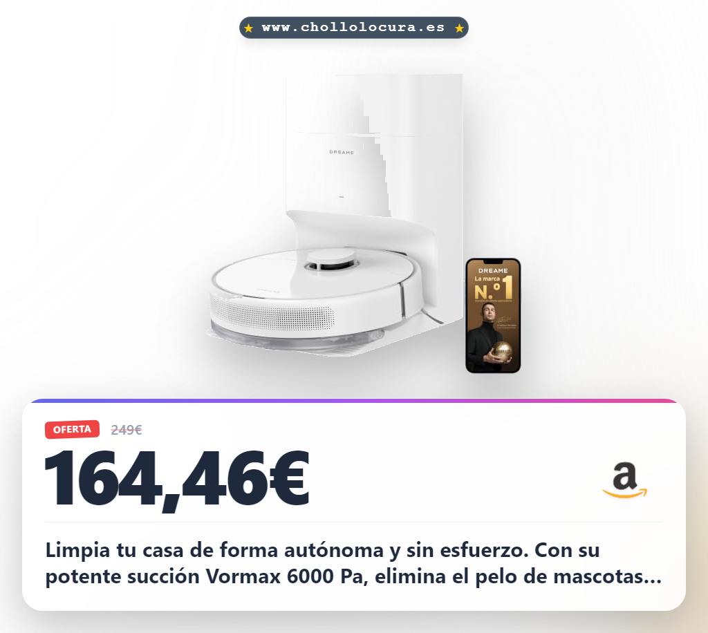 Aprovecha el robot aspirador y friegasuelos DREAME D10 Plus Gen 2 con mapeo inteligente al mejor precio de chollo