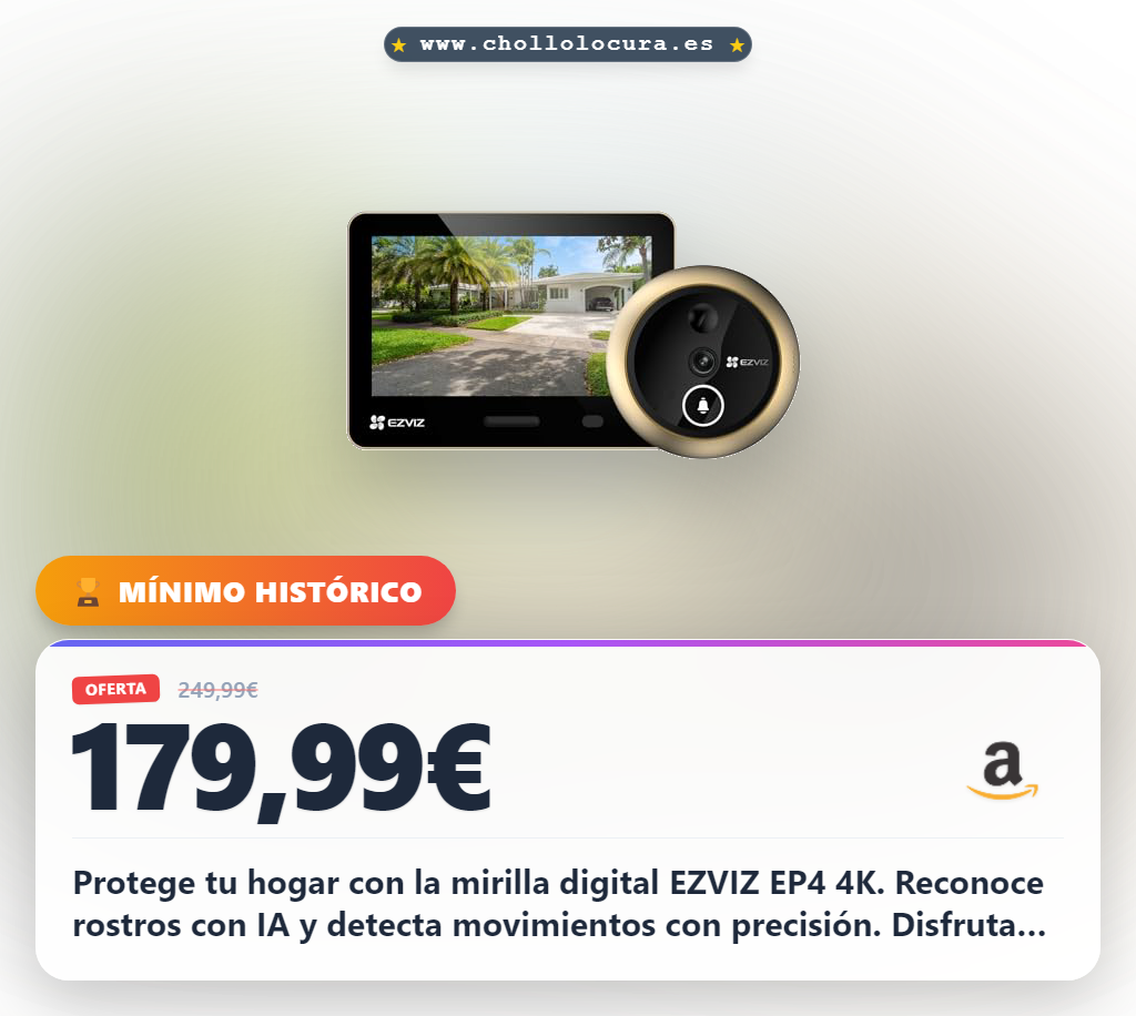 Consigue mirilla digital WiFi 4K con reconocimiento facial IA y visión nocturna para tu puerta al mejor precio
