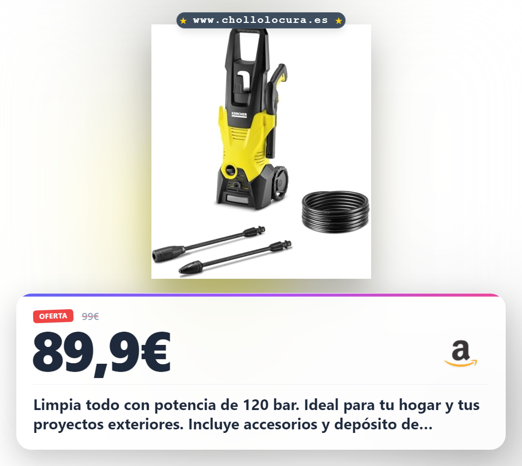 Aprovecha la hidrolimpiadora Kärcher K 3 de 120 bar para una limpieza profesional en casa y jardín