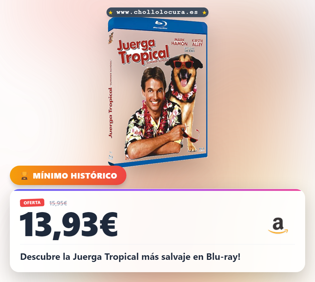 Obtén la Juerga Tropical más salvaje en Blu-ray BD25 al mejor precio de oferta histórica para tu colección.