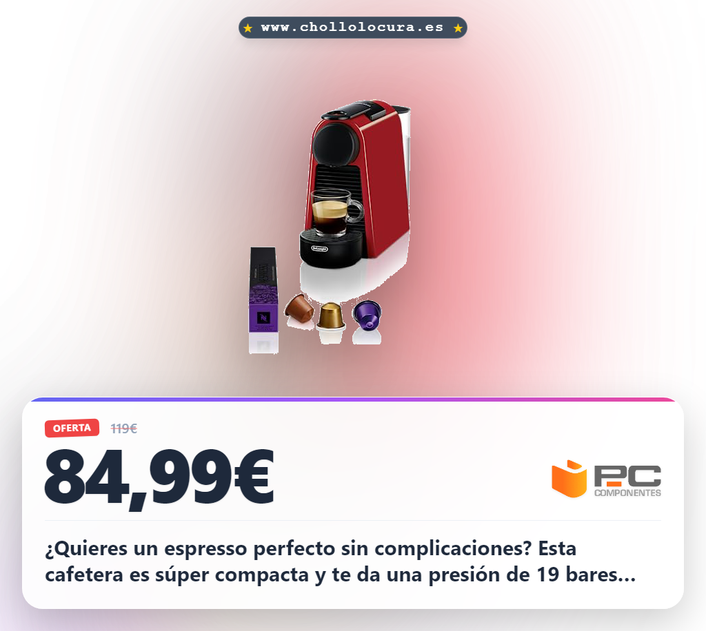 Consigue la cafetera espresso De'Longhi Essenza Mini muy delgada con 19 bares y apagado automático en oferta
