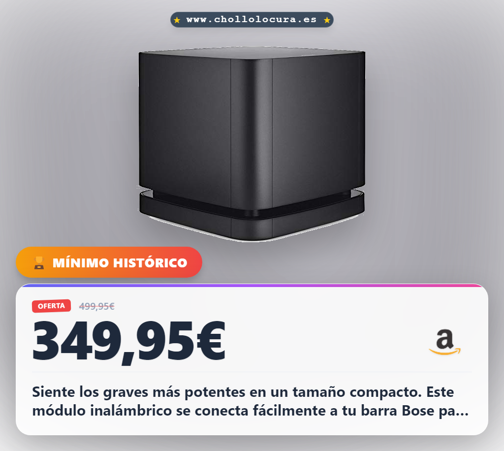 Aprovecha este subwoofer Bose Bass Module 500 inalámbrico para graves potentes y sonido envolvente al mejor precio